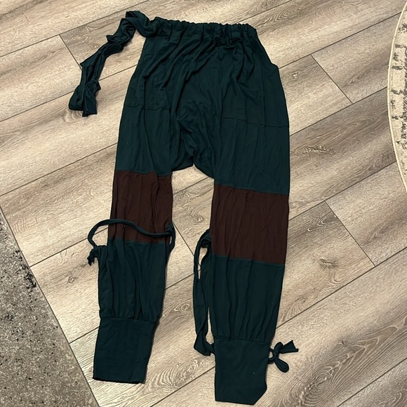 Men's Teal Harem Pants - Picture 2 of 5